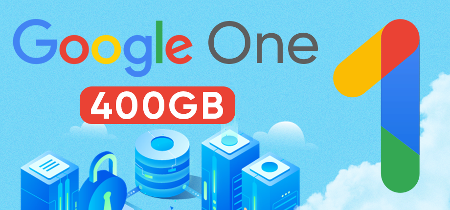Google One 400GB 1 năm (1 thành viên) - Gói gia hạn chính chủ